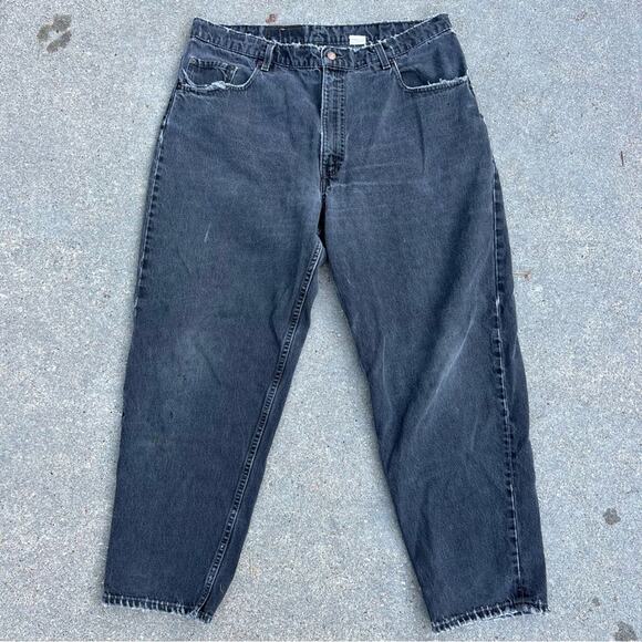 Vintage 90s Levi’s black 560 loose fit tapered leg jeans 40x30 - Picture 2 of 9